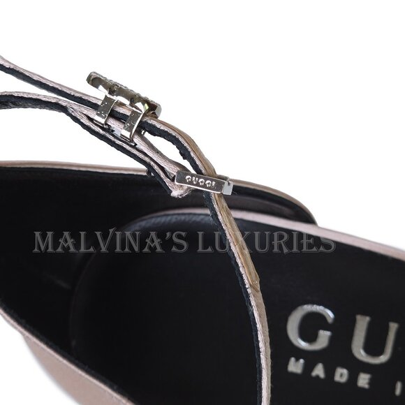 GUCCI SHOES CRYSTAL EMBELLISHED SATIN HIGH HEEL SANDALS sz 39 9 - Picture 13 of 15